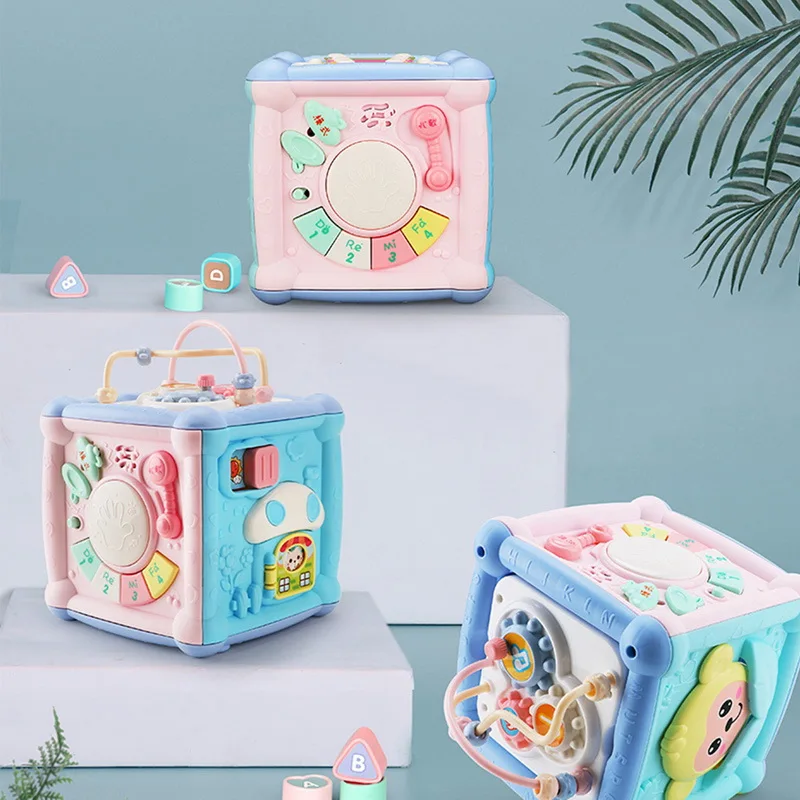 

0-3 Years Baby Early Education Polyhedron Multi-function Build Block Infant Knocked Piano Player Drums Educational Toys