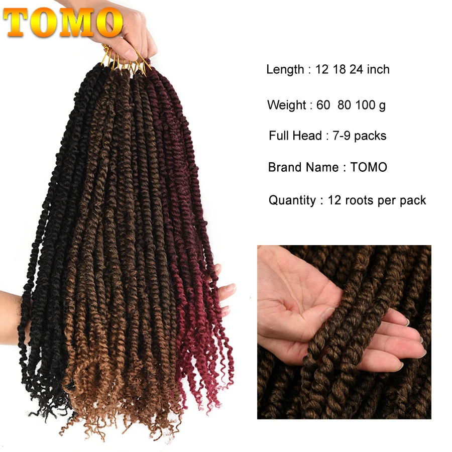 TOMO Passion Twist Crochet Hair 12 18 24 