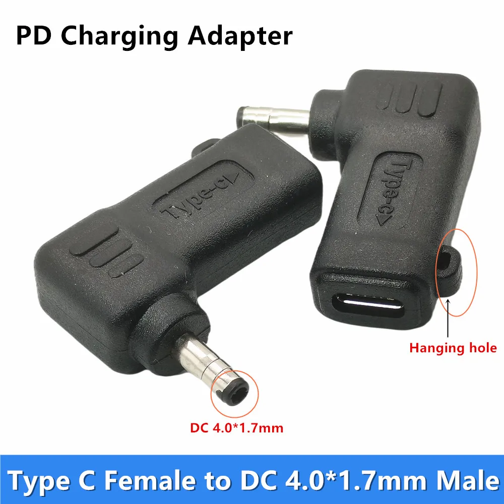 Pd Usb C A 4.0X1.7Mm Adattatore Maschio Connettore Di Ricarica Convertitore Punta Sottile Per Lenovo Ideapad 330S 3 5 120S 510 520 530S 310-15Ikb