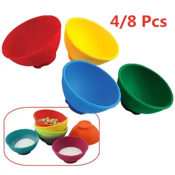 

4/8pcs Baby Feeding Bowl Baby Feeding Dish Rice Silicone Mini Seasoning Bowl Drop Resistance Bowls Kitchen Supplies For Kids