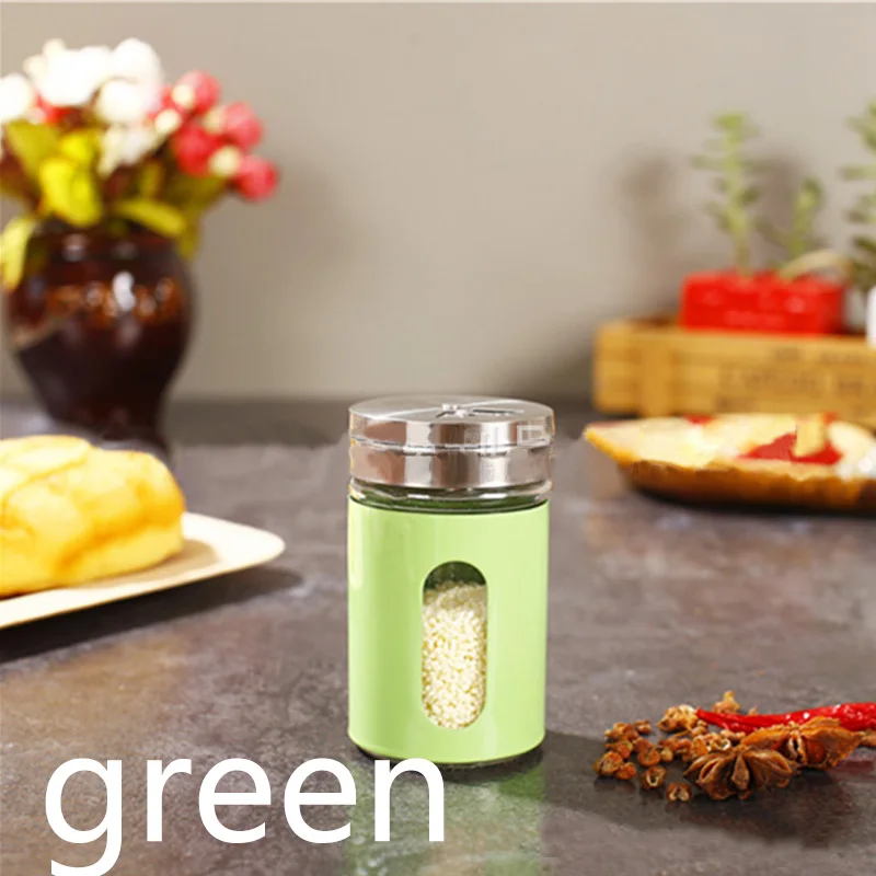 Коробки для приправ из нержавеющей стали контейнер для приправы банок для порошка бутылка для перца кухонная посуда барбекю - Цвет: Зеленый