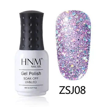 

HNM Diamond Nail Gel Bling Glitter Gel Nail Polish 8ML Stamping Nail Gellak UV LED Soak Off Semi Permanent Lucky Lacquer Enamel