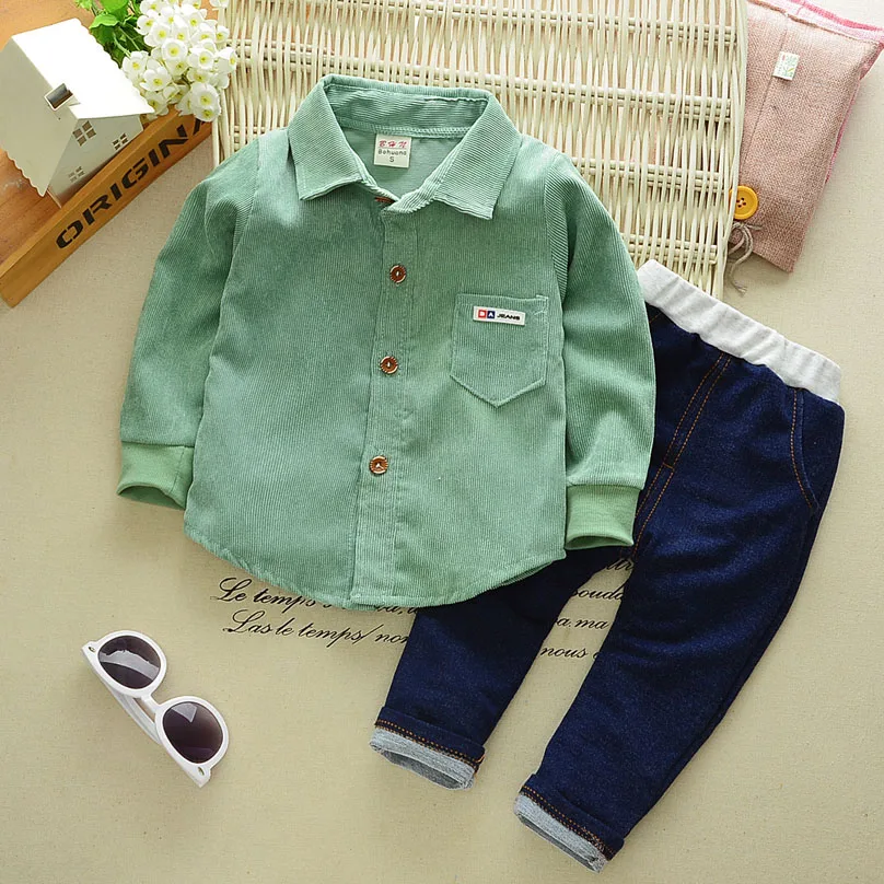 Style 11 -Green IENENS/комплект детской одежды из 2 предметов для маленьких мальчиков рубашка для маленьких мальчиков+ штаны, костюмы комплект одежды с галстуком-бабочкой для малышей, спортивные костюмы - Цвет: Style 11 -Green