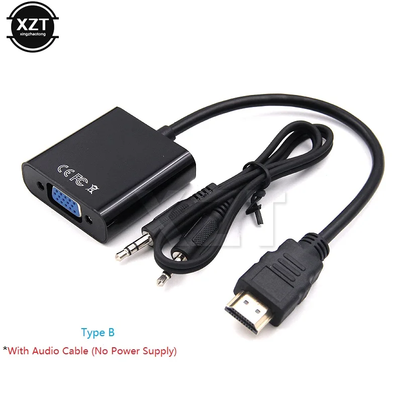 HDMI в VGA адаптер HDMI кабель мужской в Famale конвертер 1080P HDMI VGA Jack 3,5 AUX кабель USB питание для ПК ноутбука проектор ТВ
