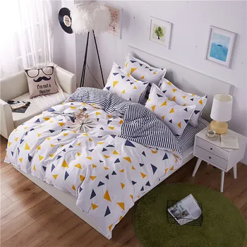 

Thumbedding Geometric Bedding Set King Simple High End Comfortable White Duvet Cover Stripes Queen Full Twin Single Bed Set