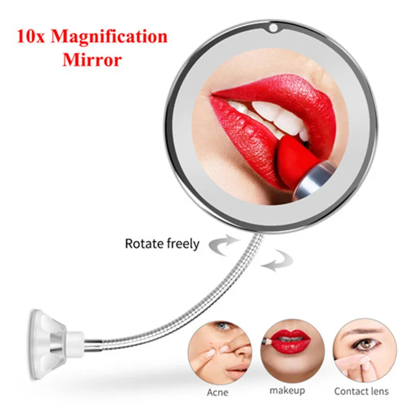 

10X Magnifying Makeup Mirror with LED Light Vanity Mirror Make Up MirrorsLED Grossissant Magnifying VIP DROPSHIPPING Hot Sale