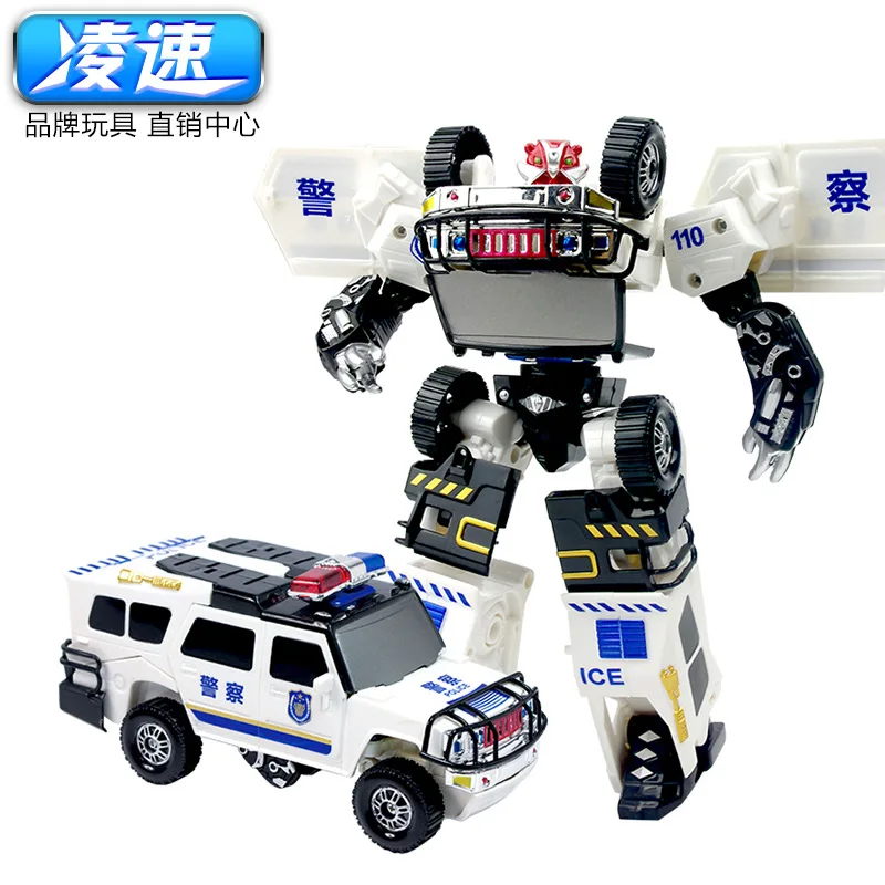 

Lnsu-Children'S Educational Transformation Cops Jingang with Soft Bullet Gun Robot Models Toy Boy Hot Selling Gift