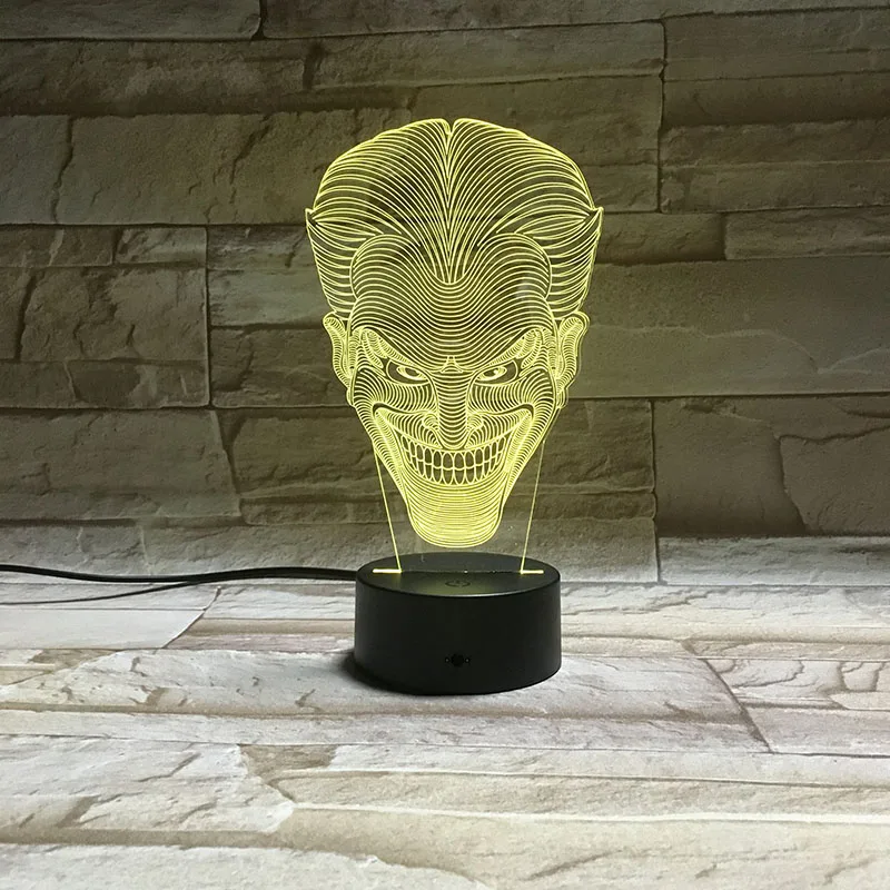 3D Lamp DC Comics The Clown Jack Super Villain Best Present for Children Touch Sensor 7 Colors with Remote Led Night Light Lamp