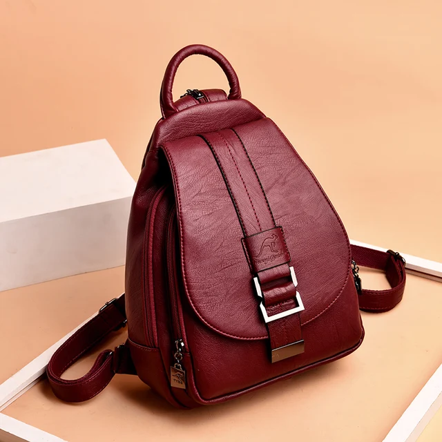 2021 Designer Backpacks Women Leather Backpacks Female School Bag for Teenager Girls Travel Back Bag Retro