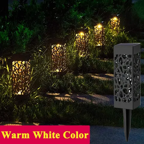 Lawn Light Decoration Garden Hollow Lawn Lamp Outdoor Landscape Solar Front Gate Pathway Waterproof  LED Plug-in Lights