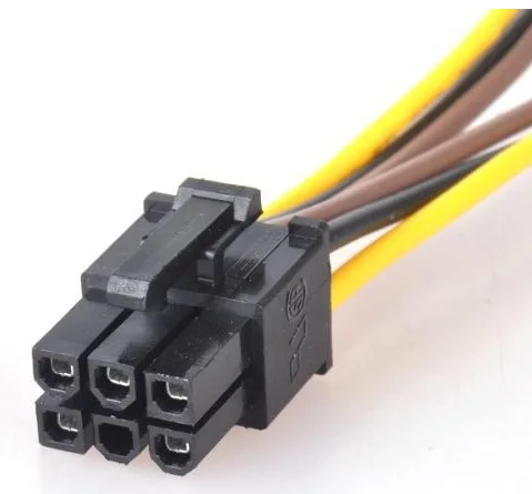 2pcs Power cord of computer graphics card: Double 4P to 6p power cord, one branch, two lines, 4P to 6p power cord