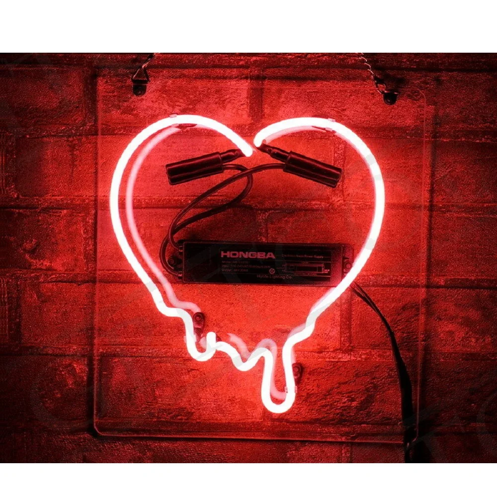 New Pink Love Make My Heart Melt Acrylic Neon Light Sign 14" 