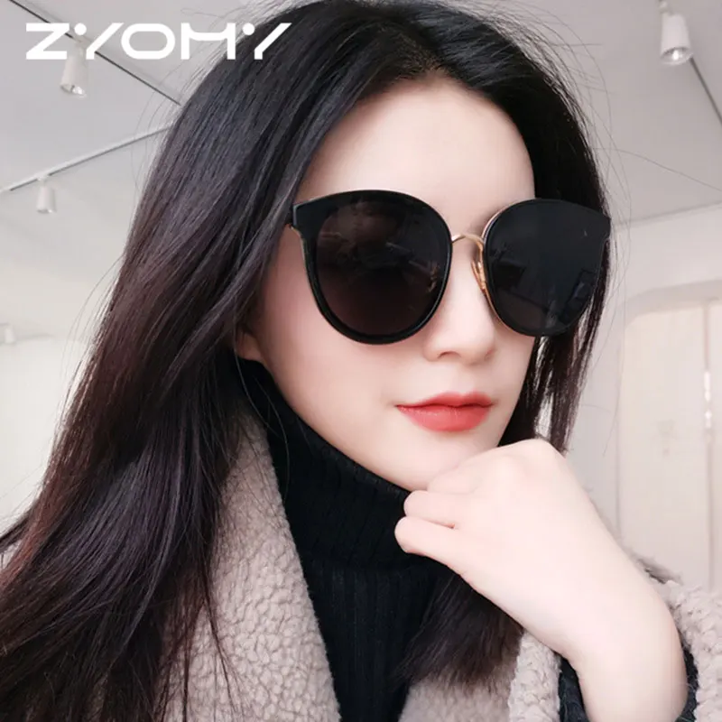 

Q Oculos de sol Female Sun Glass Brand Designer Cat Eye Big Box Classic Sun Glasses Oversized Driving Goggles Gafas UV400