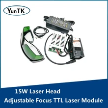 Tête Laser 15W, Module Laser TTL à mise au point réglable, 450nm, 12V, accessoires de graveur