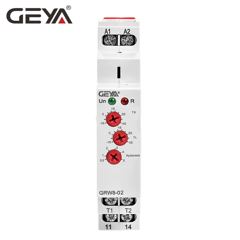 GEYA GRW8 01/02 din рейка реле контроля температуры 16A широкий диапазон напряжения AC/DC24 240V