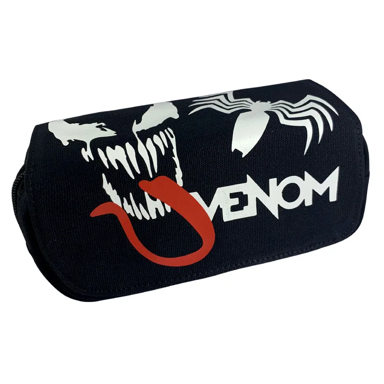 Сумка-косметичка на молнии для путешествий с принтом из фильмов Venom; тканевый чехол-карандаш для мальчиков и девочек; Студенческая сумка-карандаш для подростков; Подарочная сумка для косметики с героями мультфильмов