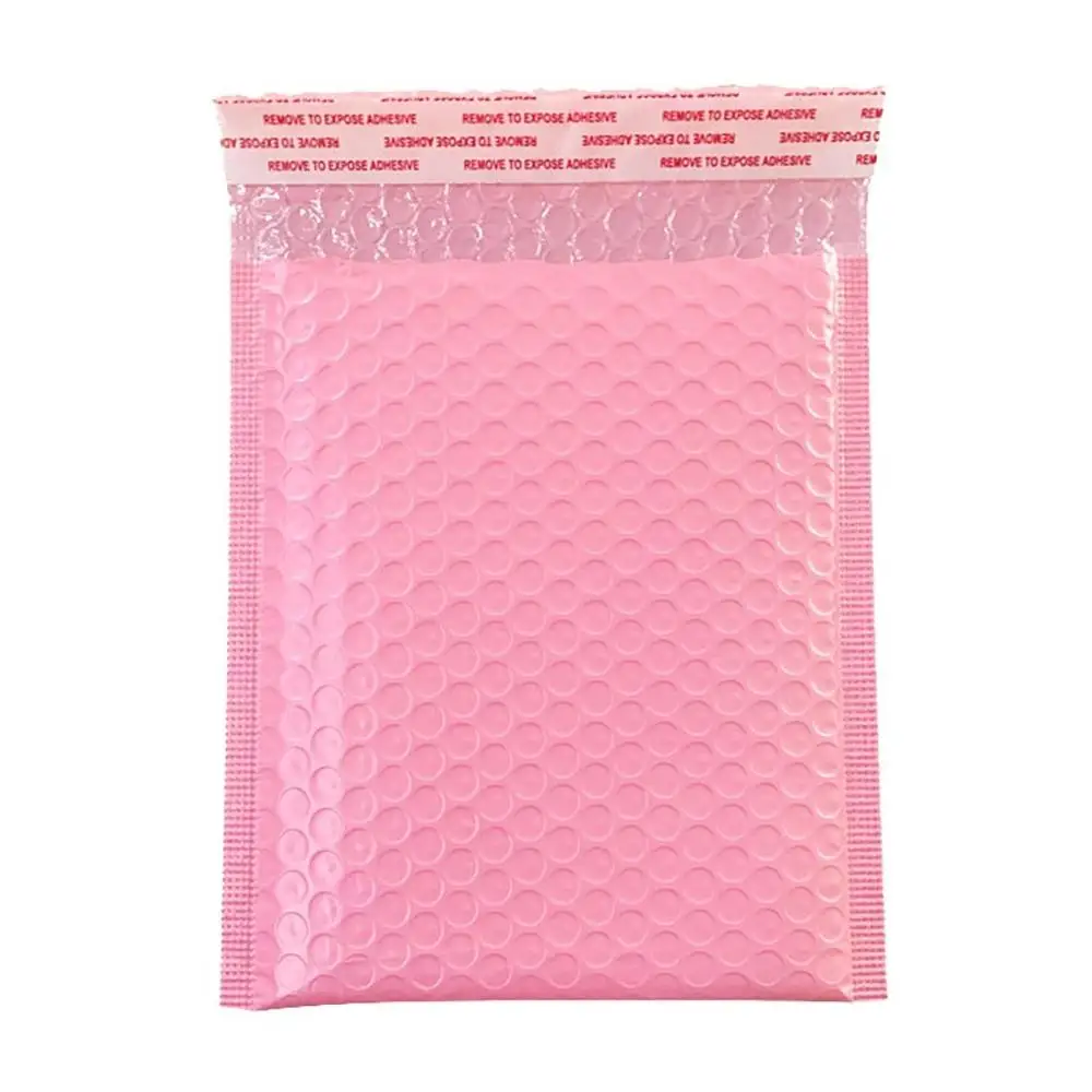 25PCS 버블 메일러 패딩 봉투 라이닝 폴리 메일러 충격 방지 메일러 방수 메일러 셀프 씰 핑크