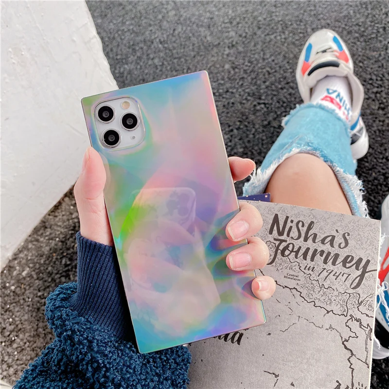 square Laser square phone Case for iphone 6 6s 7 8 Plus For iphone 11 11Pro Max X XR XS Max soft silicone case back cover square Laser square phone Case for iphone 6 6s 7 8 Plus For iphone 11 11Pro Max X XR XS Max soft silicone case back cover