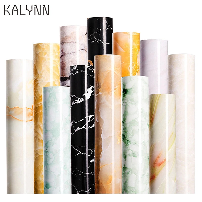 

Marble Contact Paper Self Adhesive Brick Wallpaper Kitchen Countertop Bathroom PVC Thicken Waterproof Furniture DIY Stickers60CM