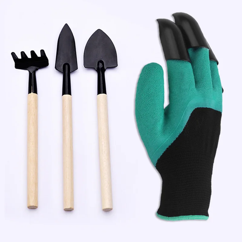 Details about   glove+3 Pcs Mini Shovel Rake Garden Plant Tool Garden Genie Tools Kit Workplace 