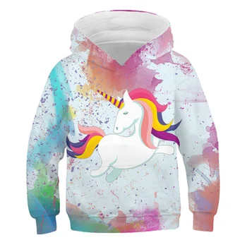 

Autumn Long Sleeve Sports Jacket Cartoon Unicorn Print 3D Hoodie for Baby Boys and Girls Luxury Novelty Cute Children's Clothes