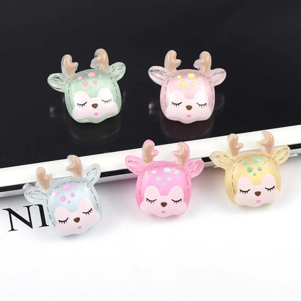 10pcs Sika deer Resin Crafts Accessories Soft Clay Handcrafts DIY Sewing Decoration Resin Art For Bow Clothes