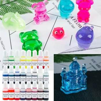 

24 Color Super Bright Resin Pigment Kit Transparent Epoxy UV Resin Coloring Dye Pigment Resin Colorant Fading Resistance