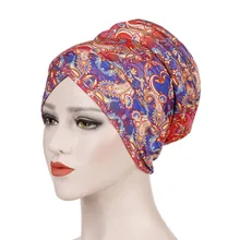 Новая дизайнерская шапочка Женская летняя Цветочная мусульманская раструбная химиотерапия шляпа шарф Тюрбан, повязка на голову Кепка# pingyou