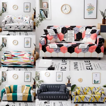 

Geometric Elastic Sofa Cover for Living Room Modern Sectional Corner Sofa Slipcover Couch Cover Chair Protector 1/2/3/4 Seater