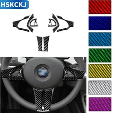 Para bmw z4 e85 2003-2008 cores múltiplas adesivos de fibra de carbono volante botão interruptor quadro interiores acessórios do carro