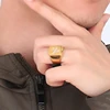 Vnox-anillo de acero inoxidable macizo para hombre, sello con inicial de A-Z pesado, Color dorado, anillo grueso Punk, joyería para dedo, regalo personalizado ► Foto 2/6