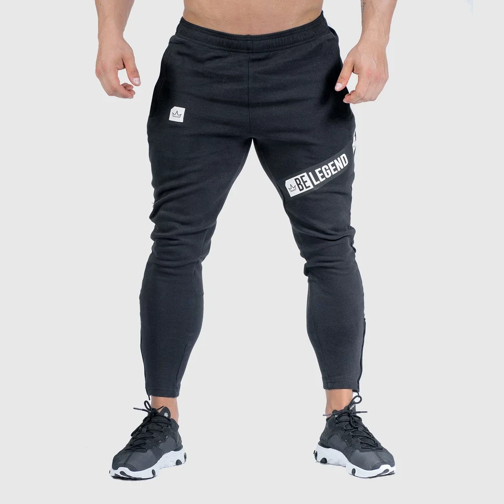 En Ligne Joggers pantalons de survêtement hommes Slim pantalons décontractés couleur unie gymnases d entraînement vêtements de sport en coton automne mâle Fitness Crossfit pantalons de survêtement