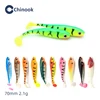 Chinook Soft Bait Lure 3D t-tail 70mm 5pcs Wobblers Worm Fishing Silicone Fish Artificial Bait Fishing For Jig Head ► Photo 1/6