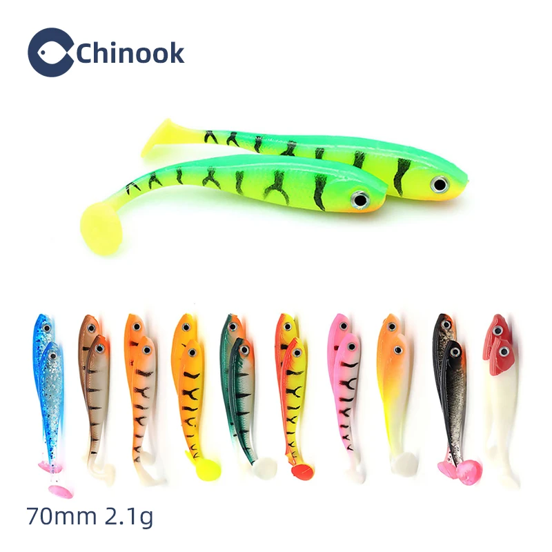 Мягкая приманка Chinook 3D t-tail 65 мм 5 шт. воблеры червь для рыбалки силиконовая рыба