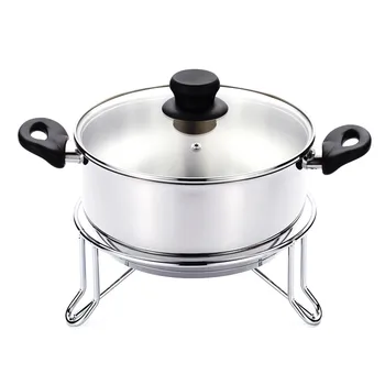 

Fashion Kitchen Chrome-Plated Pot Rack Shelf Steamer Rack Insulation Pot Holder