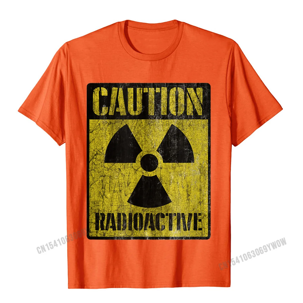 Men's Grunge Caution Radioactive Graphic Cotton T-Shirt - New Funny Design 2023