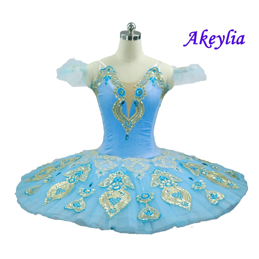 Sky Blue Professional Tutu Women Classical Professional Ballet Tutus Pancake Coppelia Swan Lake Ballet Costume dress for girls