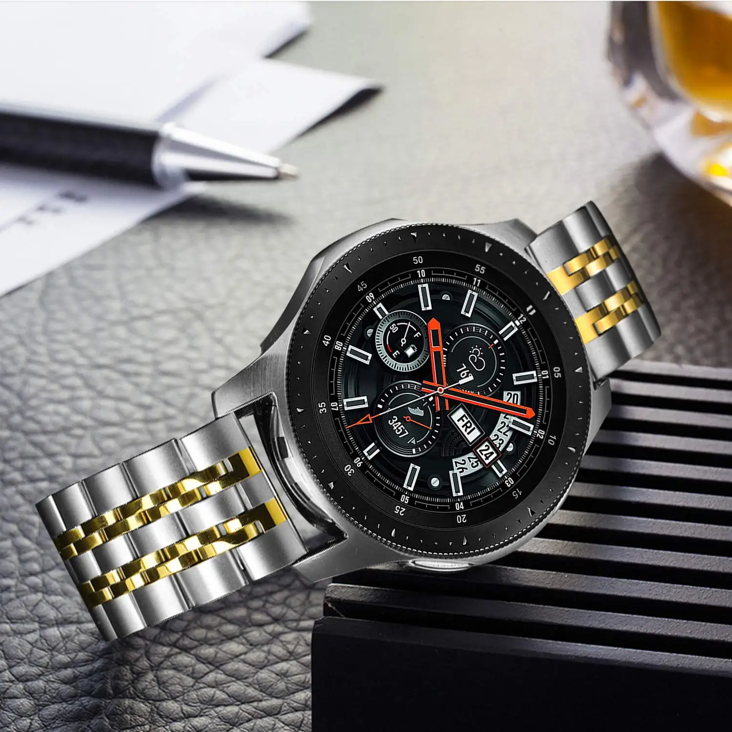 Ремешок из нержавеющей стали для samsung Galaxy watch 46 мм ремешок gear S3 Frontier band 22 мм металлический ремень браслет huawei watch GT 2 46 мм