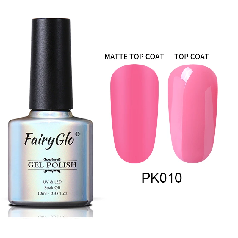 FairyGlo 10 мл матовая Цвет, гель, лак для ногтей, био-Гели Soak Off телесного цвета серии гель Лаки полу Перманентный лак для ногтей УФ-гель для ногтей лак - Цвет: PK010