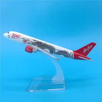 

16cm Air Asia White Dragon A320 Painted Airbus Airctaft Model 1:400 Diecast Scale Metal Airplane Model Decorate Gift Asia Dragon