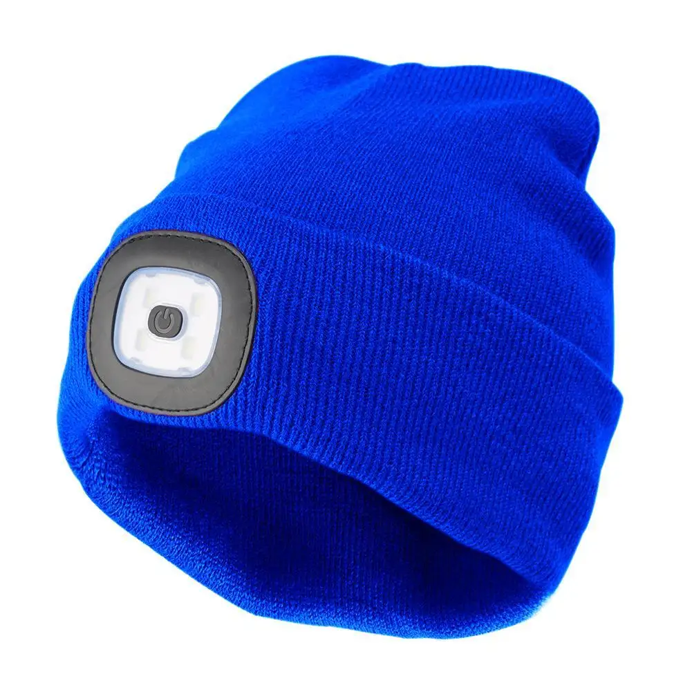 LED Light Hat USB Rechargeable Flashlight Cap LED Beanies Knit Hat Warm Flashlight Hat Hunting,Camping,Jogging,Fishing Cycling 