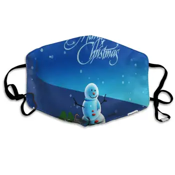 

Dustproof Washable Reusable Cute Little Snowman And Christmas Present Mouth Cover Mask Protective Warm