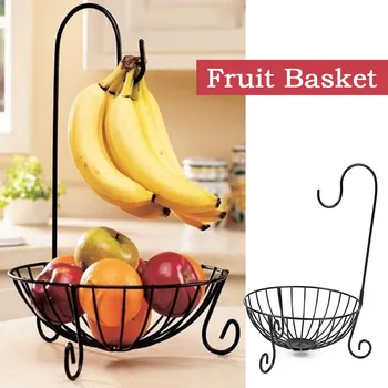 

Practical Metal Fruit Basket Detachable Banana Hanger Storage Organizer