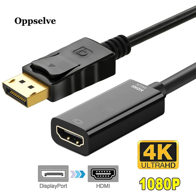 

4K Displayport Extension Cable DP to HDMI Cable Extender Displayport Male to Female HDMI Adapter for PC Laptop Projector HP1080P