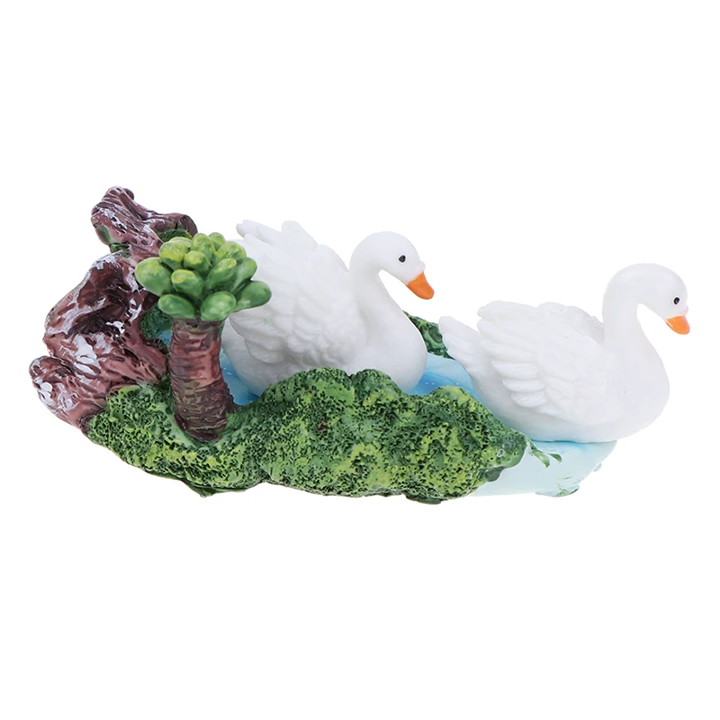 3Pcs/Set Cute Micro Rabbit Swan Christmas Figurine Miniature Ornaments for DIY Fairy Garden Small Plants Decoration