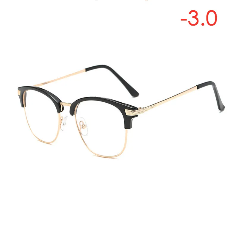 GN10 Bright black GLTREE модная металлическая оправа женские очки для близорукости прозрачные оптические мужские очки для близорукости-1,0-6,0 оптическая оправа по рецепту GN10 - Цвет оправы: GN10 Bright black