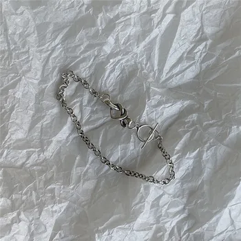 

RUIYI Real 925 Sterling Silver Women Simple Minimalist Knotting Design Bracelets Retro Niche OT Buckle Bracelets Fine Jewelry
