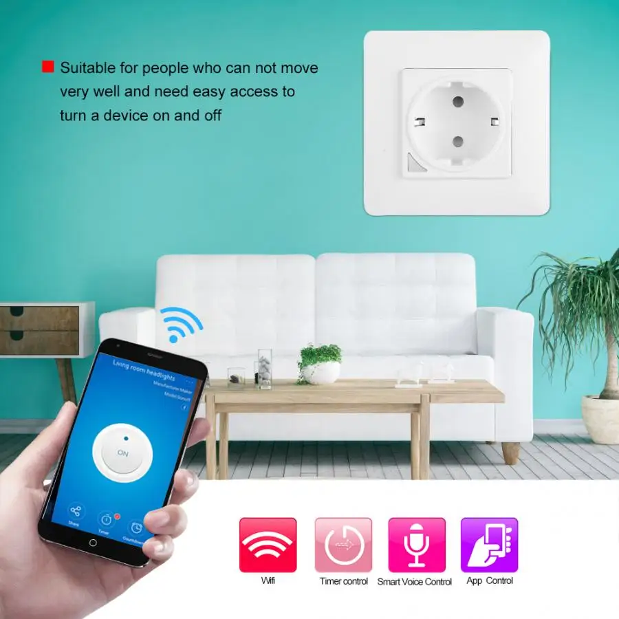 Wifi умная розетка для Alexa/для Google Home Assistant/IFTTT EU Plug AC 100-240V wifi розетка