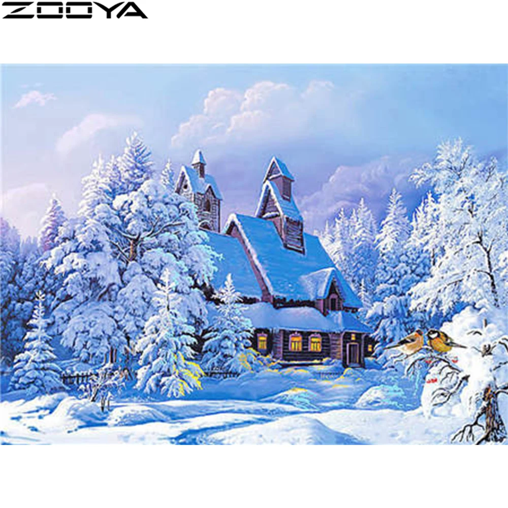 ZH093-3 ZOOYA 5D Diy алмазная живопись полный дрель квадратный алмаз в альбомной ориентации вышивка природа картины Бриллиантовая мозаика полный макет ZH093 - Цвет: ZH093-3