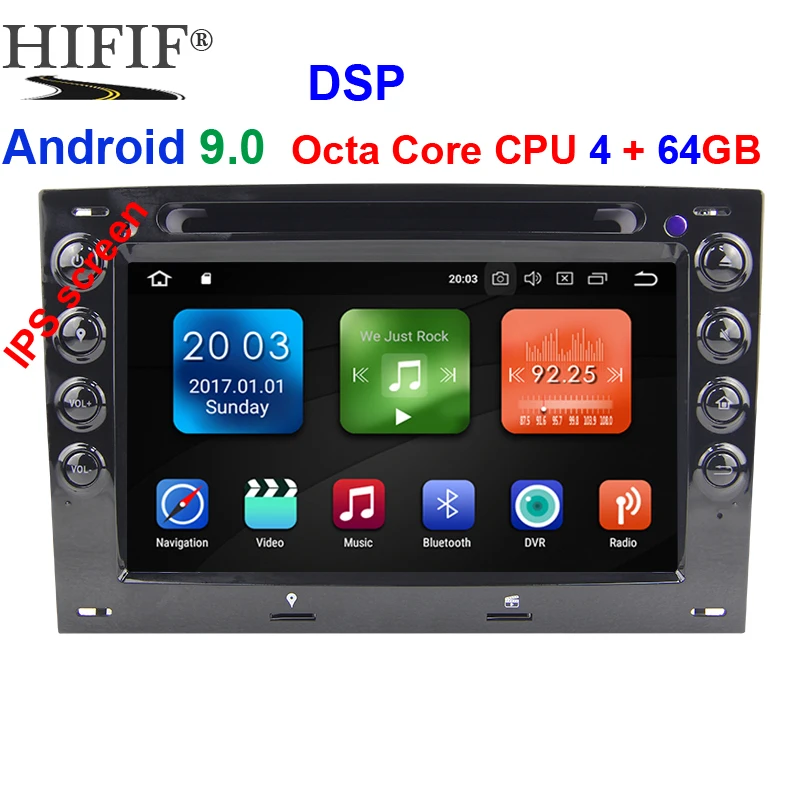 Автомобильный DVD плеер IPS 7 дюймов 4 Гб ОЗУ Восьмиядерный процессор Android 9 0 для Renault